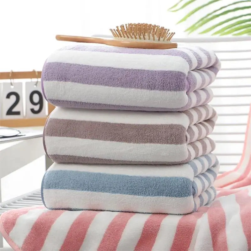 Striped Cotton Bath Towel