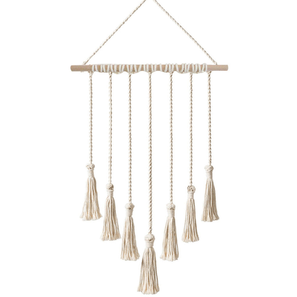 Woven Tapestry with Tassels and Photo Clips