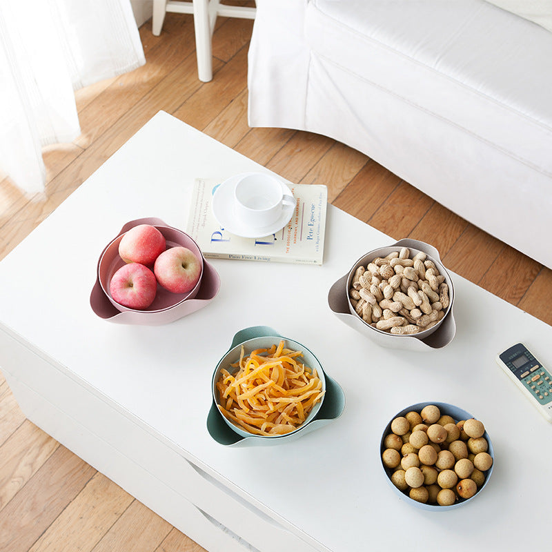 Wheat Straw Fruit Tray and Snack Bowl Set for Home