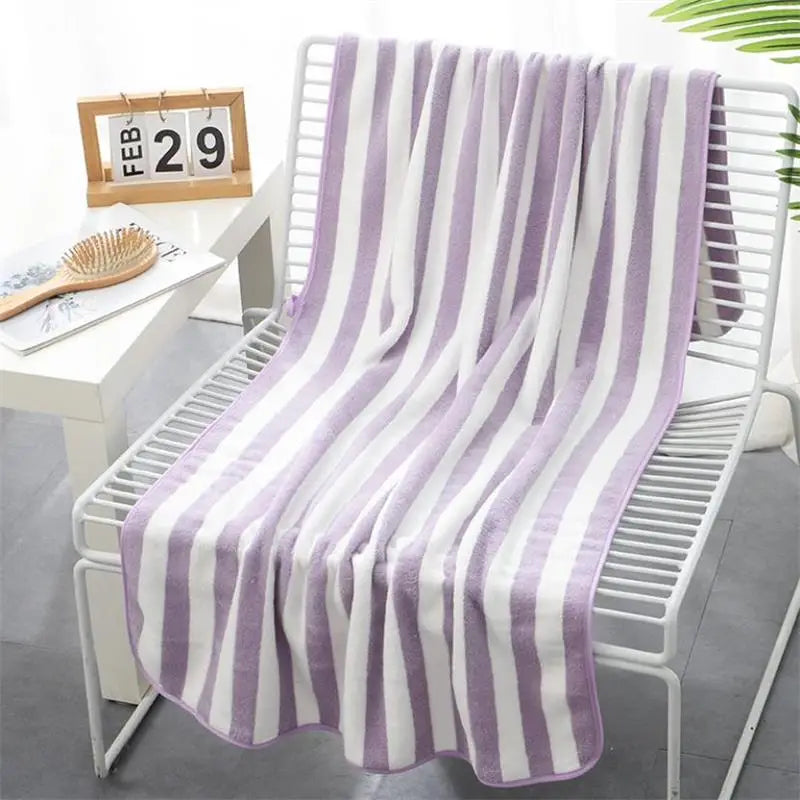 Striped Cotton Bath Towel