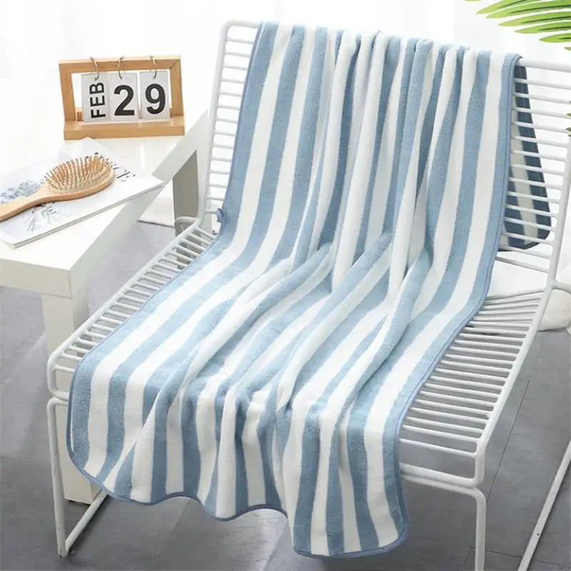 Striped Cotton Bath Towel