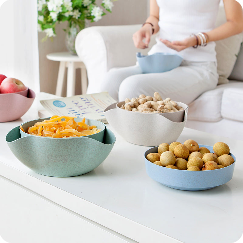 Wheat Straw Fruit Tray and Snack Bowl Set for Home
