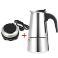 Cafetera Moka de Acero Inoxidable con Estufa Eléctrica