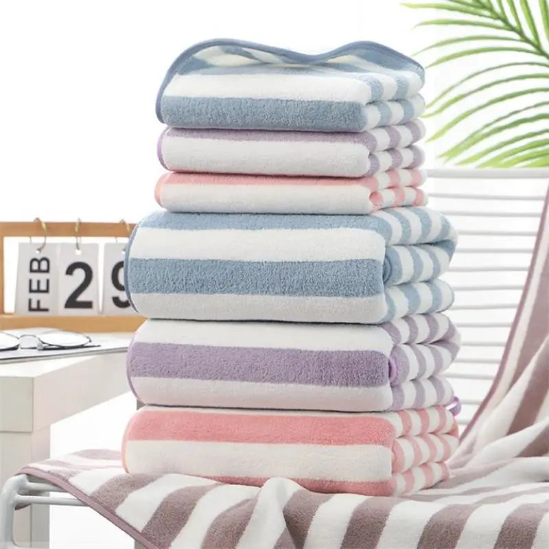 Striped Cotton Bath Towel