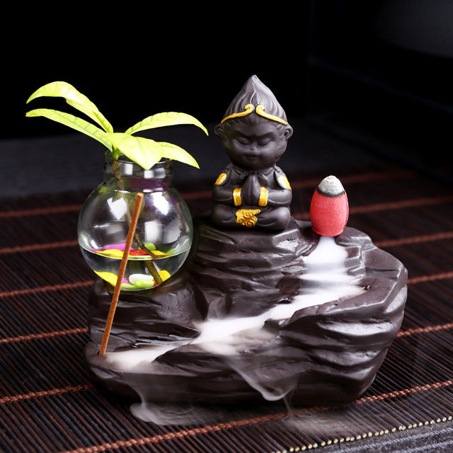 Ceramic Incense Burner with Creative Sun Wukong Design