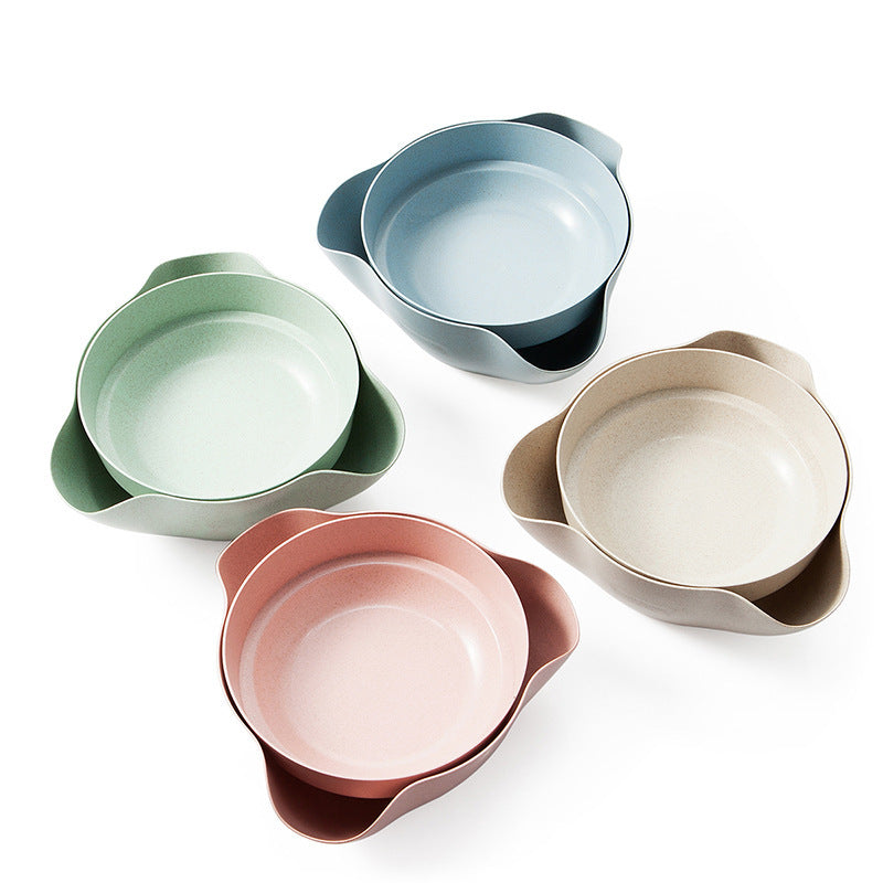 Wheat Straw Fruit Tray and Snack Bowl Set for Home