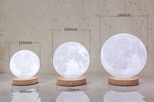 3D Moon Lamp with Wooden Base Night Light