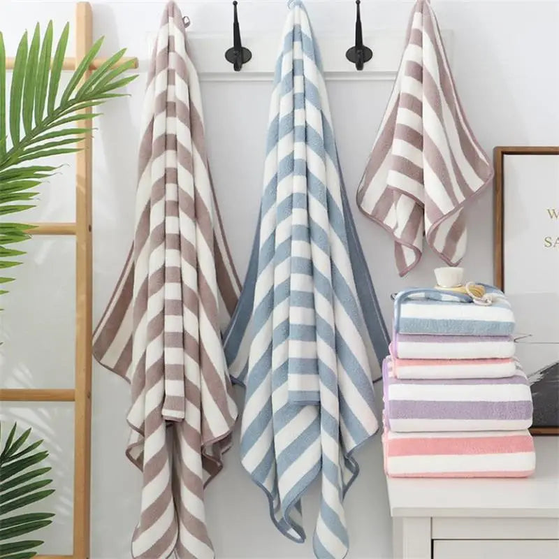 Striped Cotton Bath Towel