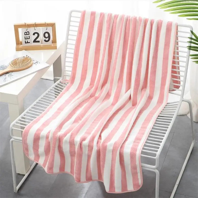 Striped Cotton Bath Towel