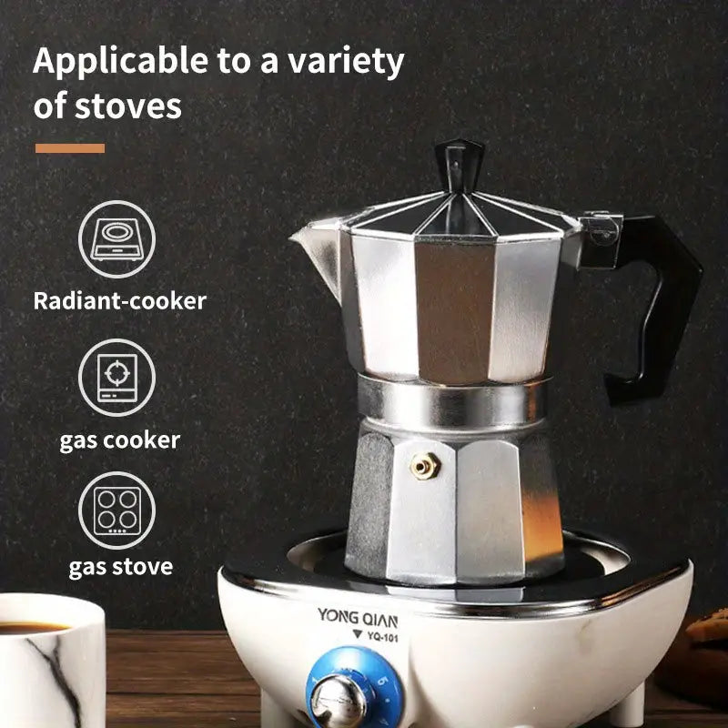 Cafetera Italiana Octogonal para Hogar y Oficina