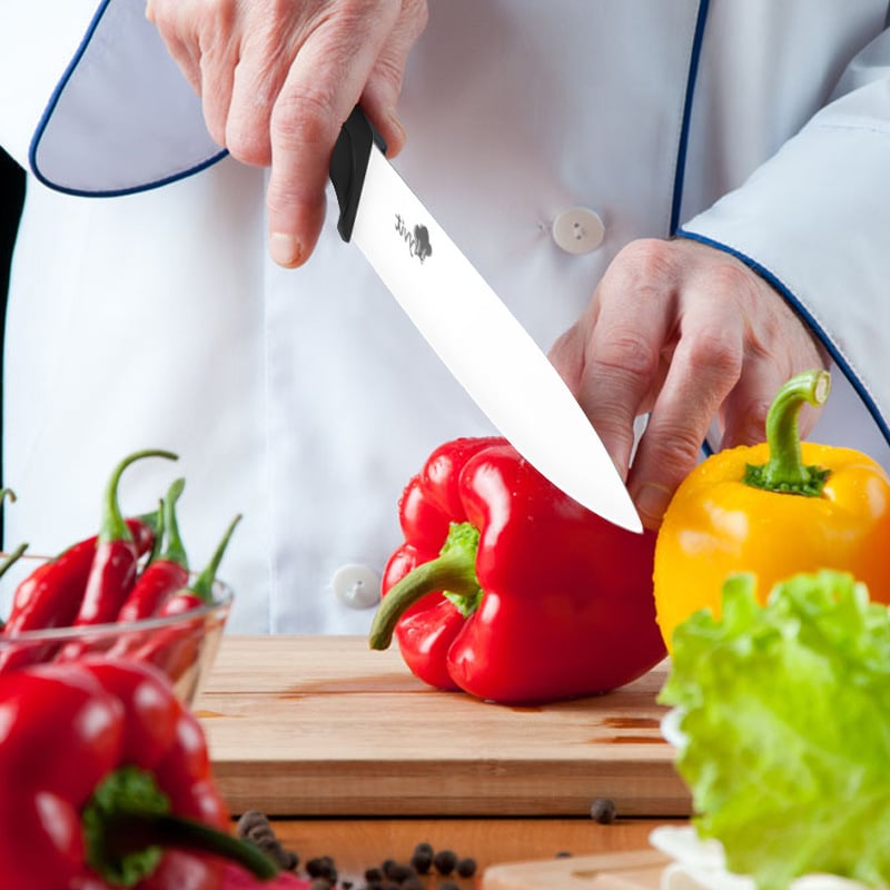 Five-Piece Standable White Zirconia Ceramic Knife Set