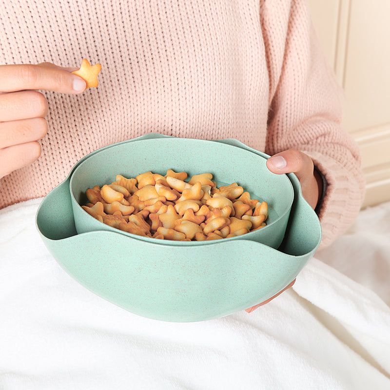 Wheat Straw Fruit Tray and Snack Bowl Set for Home